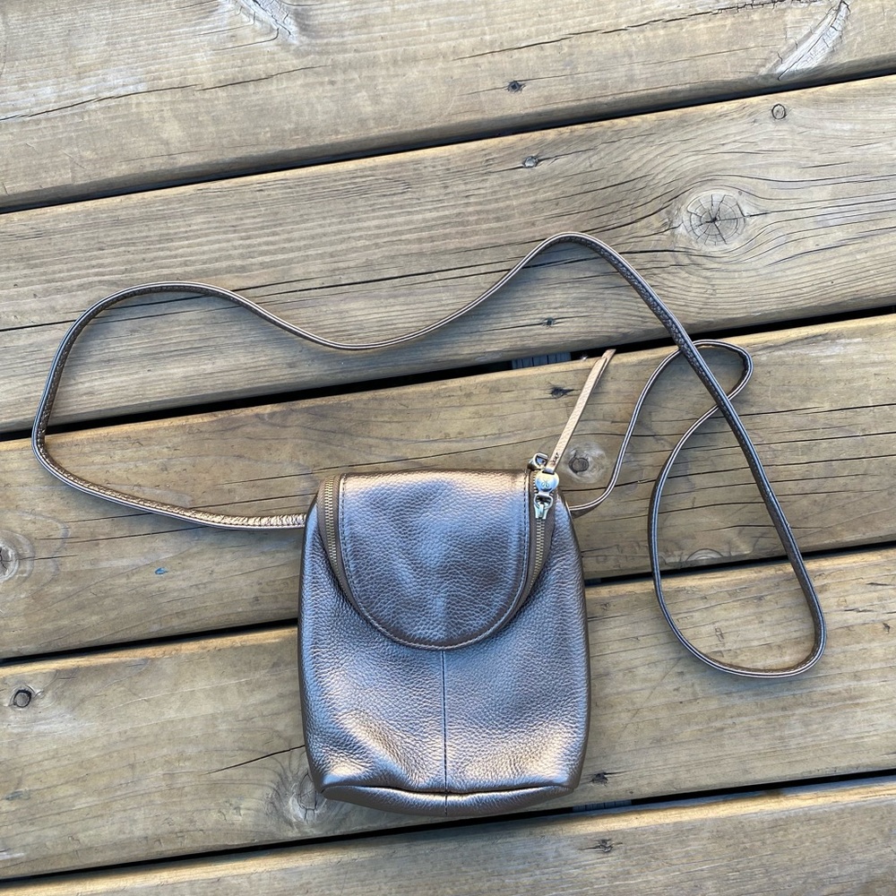 HOBO Genuine Leather gold metallic shine crossbody bag